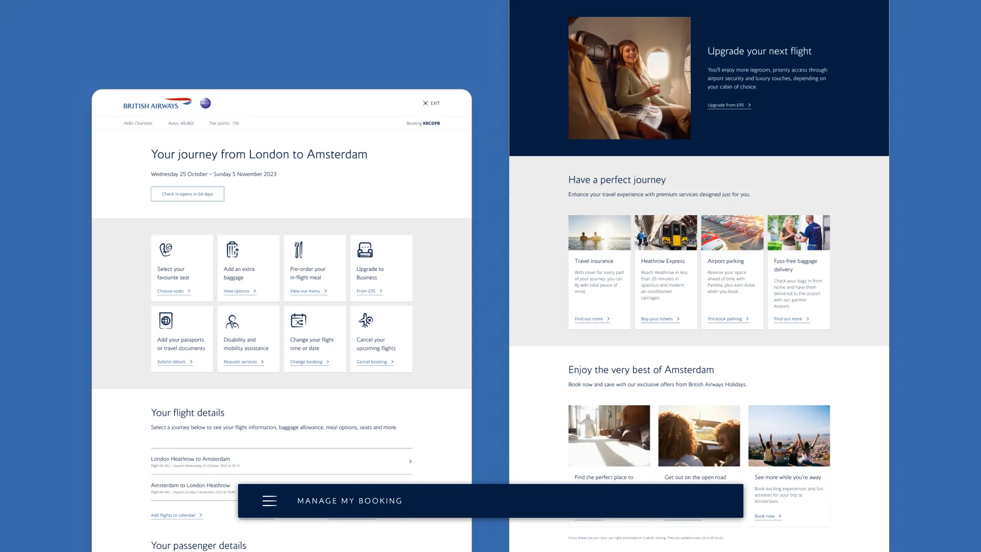 The redesigned hub: a scannable tile grid of services above the fold with signposted rails below