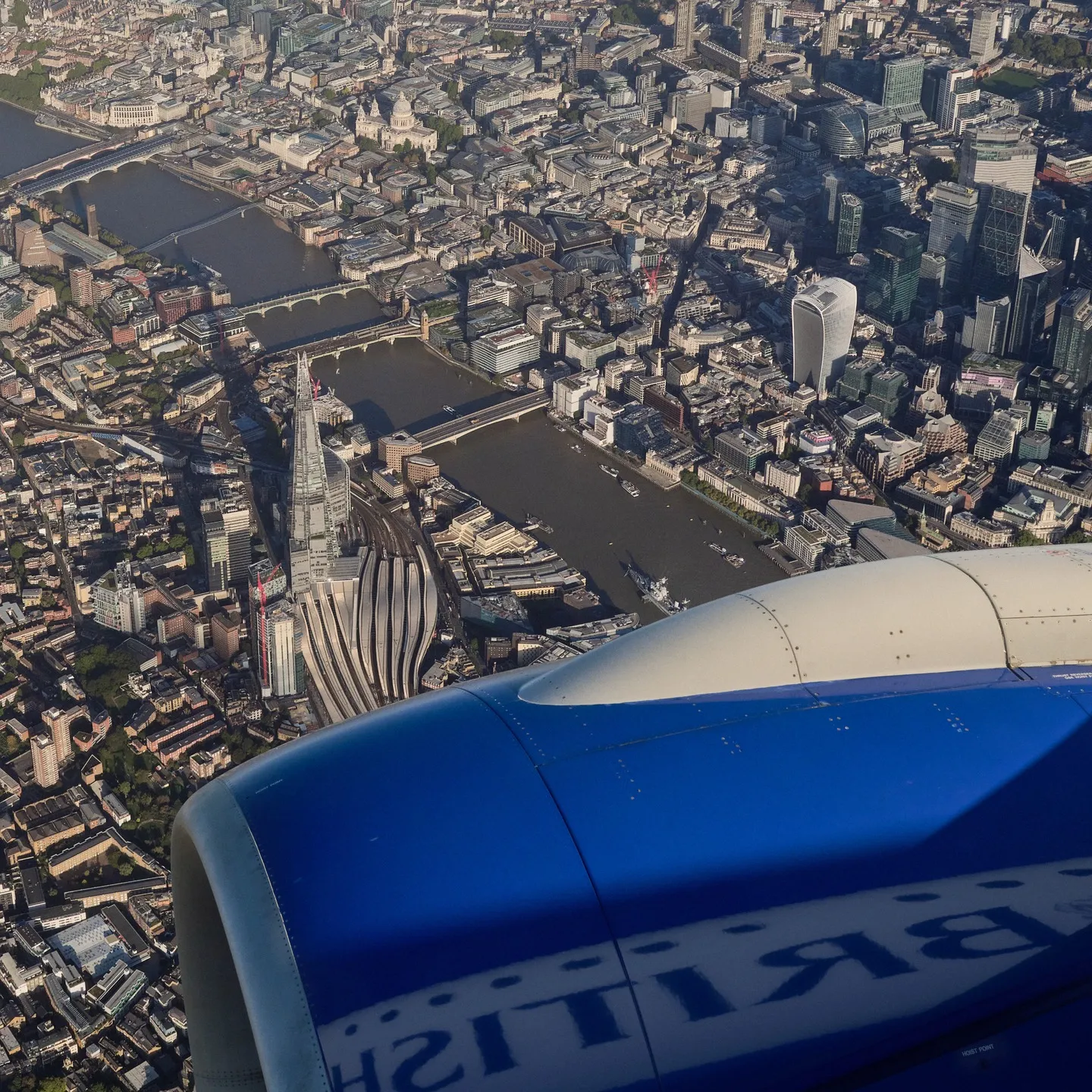 Central London from a British Airways aircraft